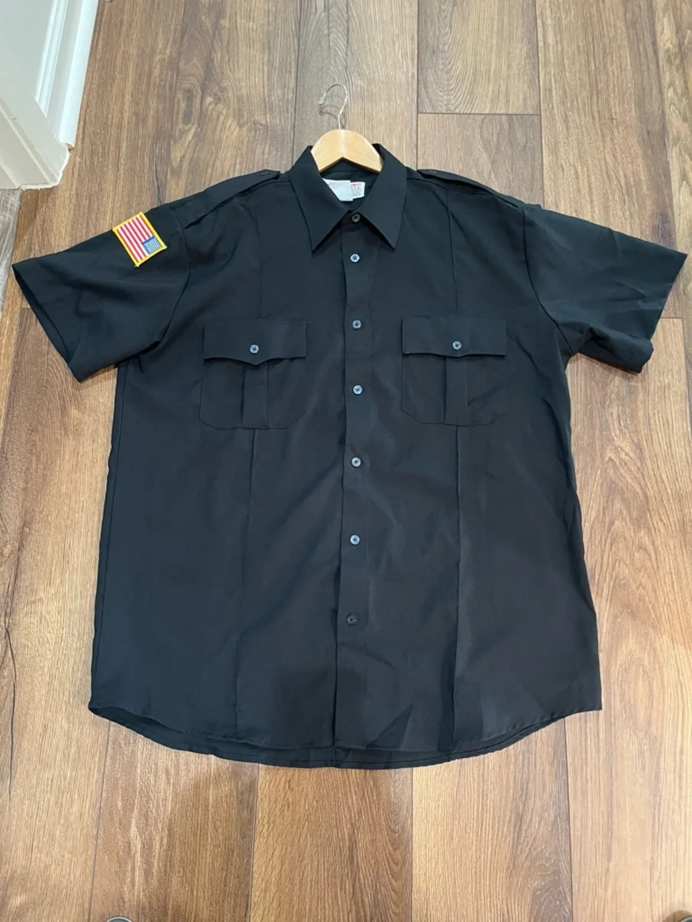 Official National Patrol Private Security Uniform 17-17.5 Short Sleeve Black EUC